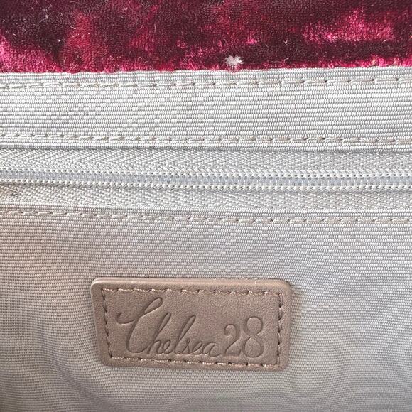 Burgundy Velvet Bag Gothic Gunmetal Silver Chain Crossbody Chelsea28 Nordstrom - Picture 9 of 11